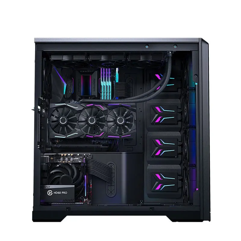 Black Steel Full Tower Desktop PC Gaming Computer Case