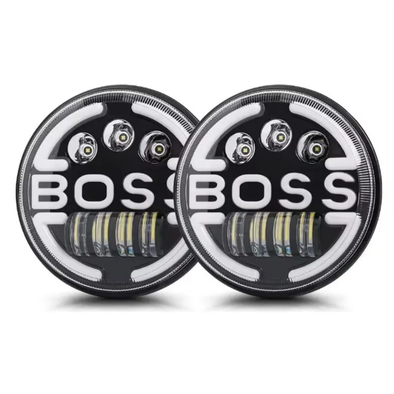 Wholesale Led 7 Inch Headlight H4 Angel Eyes Halo Ring DRL Turn signal Light IP67 High Low Beam Round Driving Lights Fog Lamp