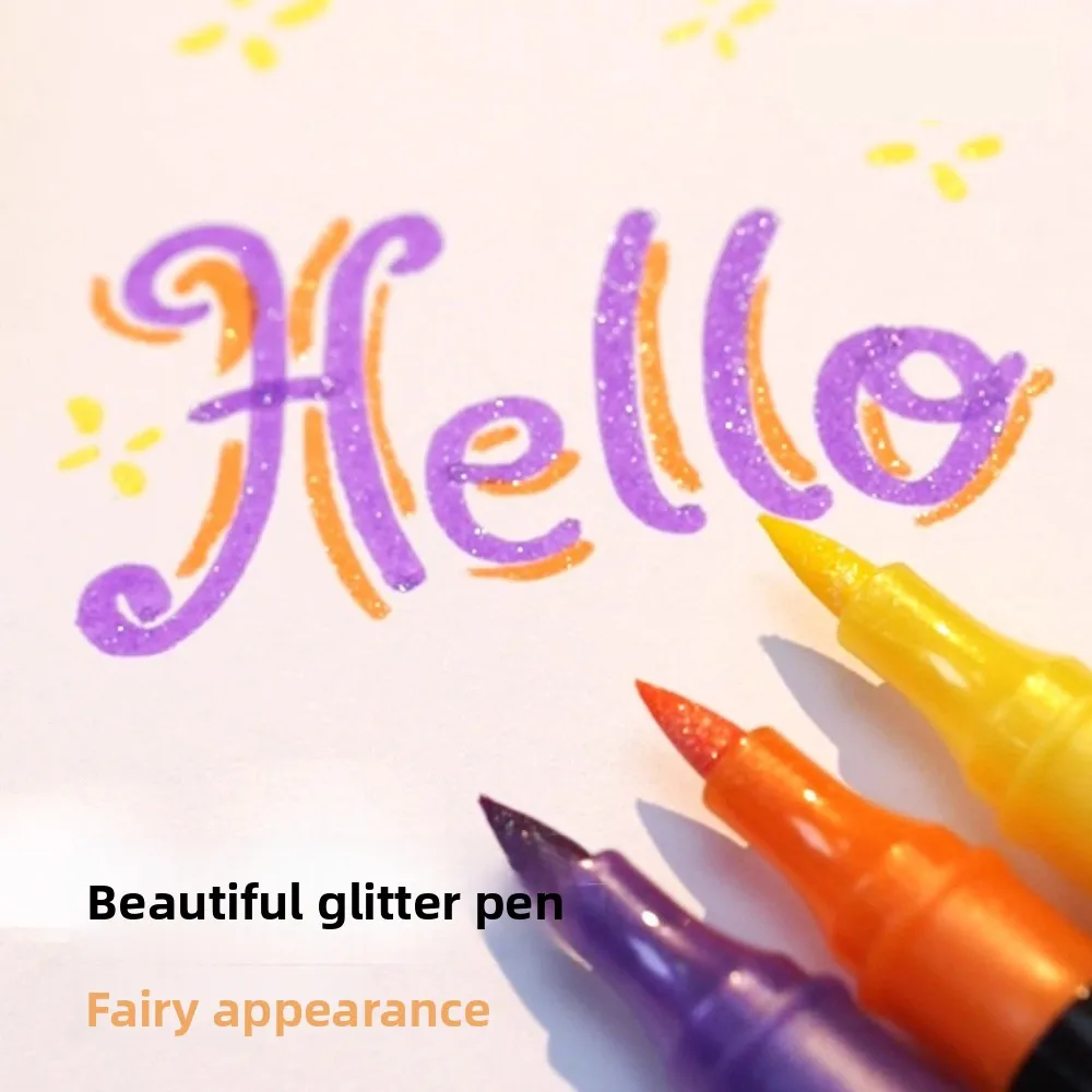 24/48/72/96 colori pennarello flash penna fluorescente bicolore perlescente audace penna per pittura per studenti a doppia testa