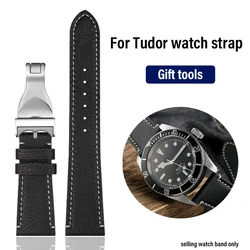 For Tudor Black Bay 1958 39mm 41mm GMT Pelagos Vintage Leather Watch Band 20mm 22mm Special  Pin/Folding buckle Cowhide Strap