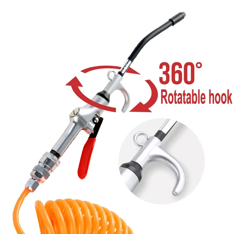 Air Blow Gun Aluminum Air Dust Gun Angled Bent Nozzle Pistol Grip Pneumatic High Pressure