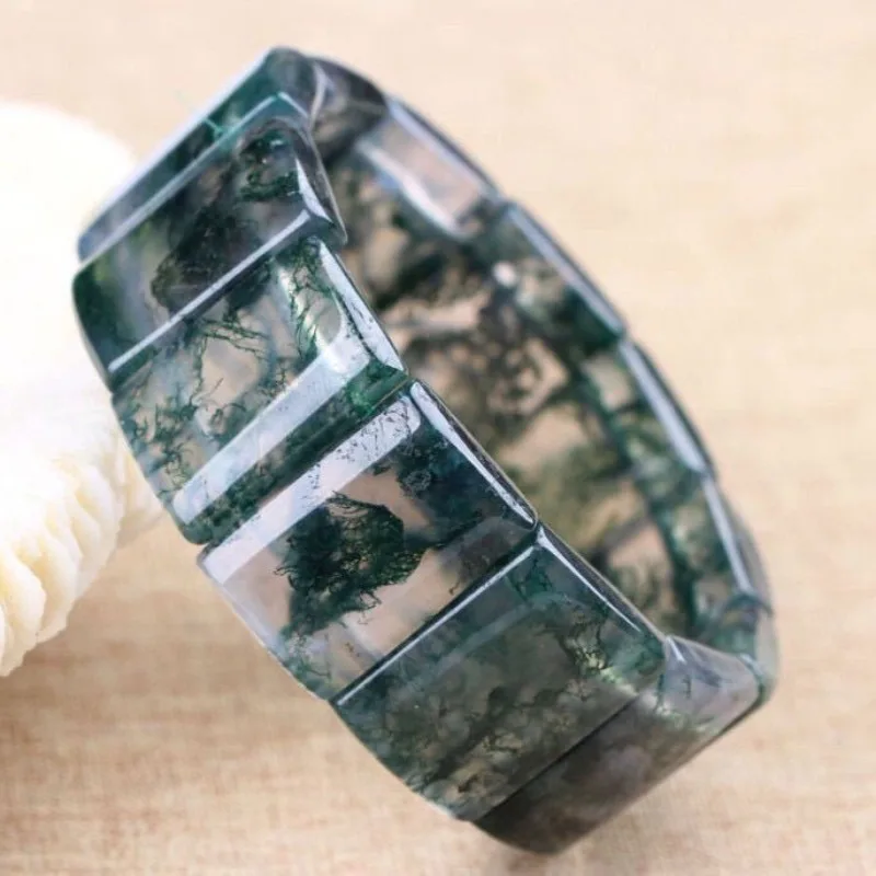 

Boutique Aquatic Plant Agate Hand Brand Men's and Women's Bracelets Chalcedony Bracelets Hand Drainage Grass New Style