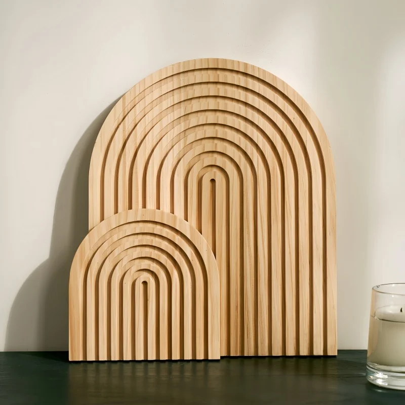 Creative desktop ornaments suitable for home office bamboo shelves simple Nordic style desktop and balcony decoration