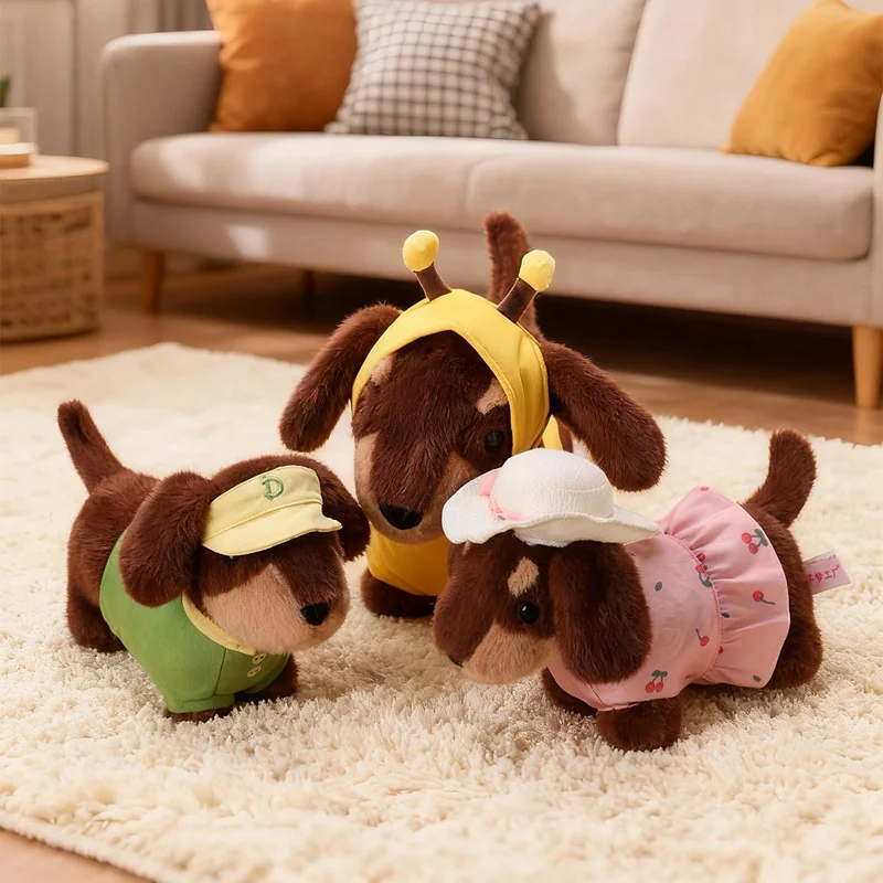 Lindo abeja Dachshund juguete de peluche Animal suave decoración del hogar juguetes cómodos de alta calidad regalo de cumpleaños para niños regalo de compañero