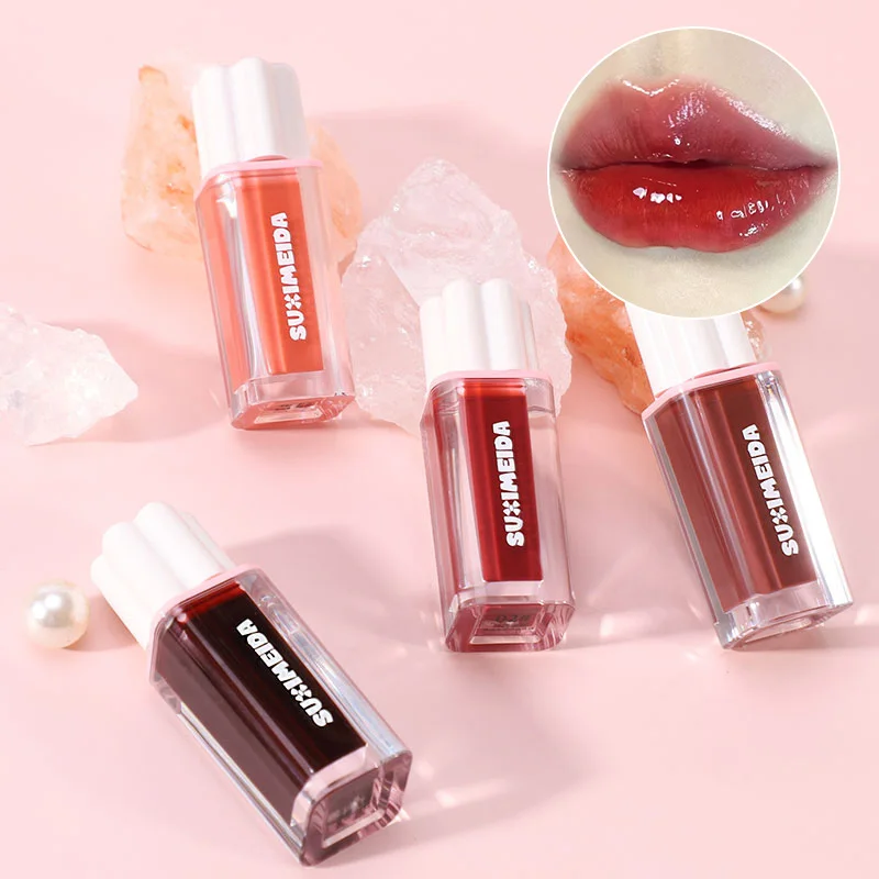 Lucidalabbra idratante a specchio, lucidalabbra Dudu Lip gloss autunno e inverno lucidalabbra a lunga durata a bassa saturazione, display a colori naturali