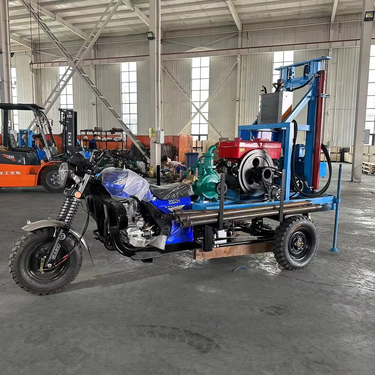 آلة حفر آبار المياه الصغيرة الصغيرة، توصيل سريع، جهاز 3 نقاط قابل للإزالة، قلب عمل جيد رخيص الثمن مع محرك التسليم السريع #2