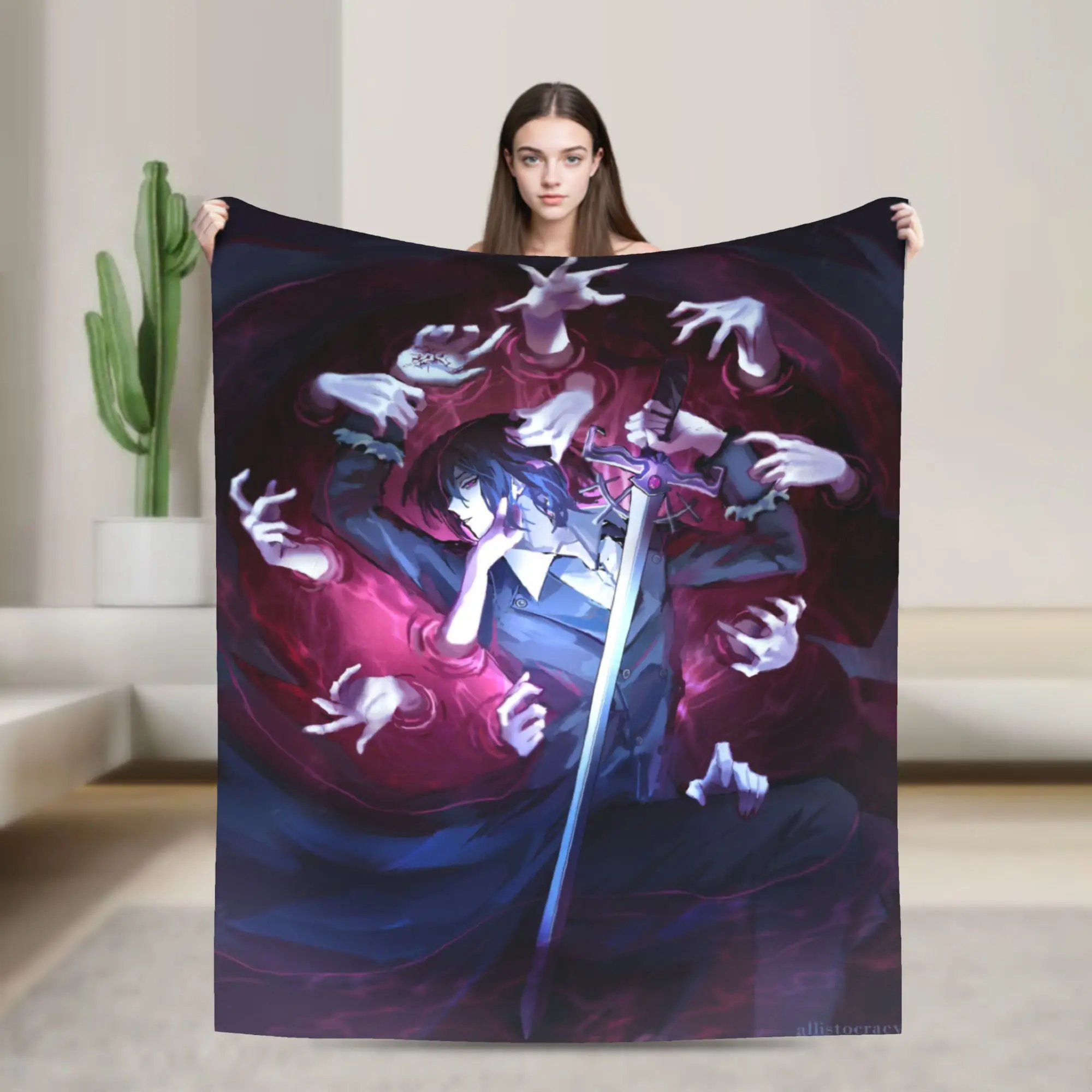 Soft Warm Blankets Picnic Fyodor D From B-Bungo Stray Dogs Throw Blanket  Flannel Bedspread For Bedroom Pattern Sofa Bed Cover