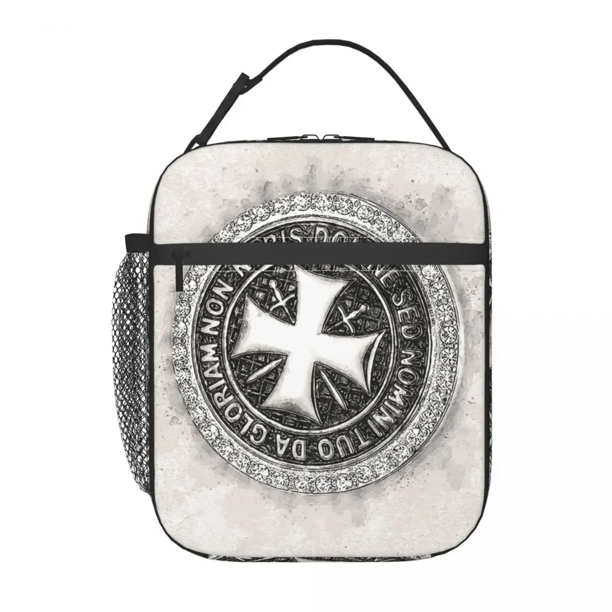 Knights Templar Seal Of Honor Valor Insulated Lunch Bag Medieval Emblem Ordre du Temple Cooler Thermal  Tote Office