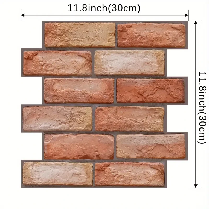 10/20pcs 3D Wall Tile Sticker, Brick Pattern Self-Adhesive Waterproof Moisture-Proof Ceiling Sticker，For Home Decorate