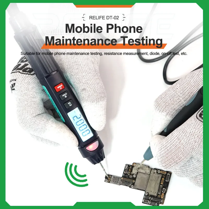 RELIFE DT-02 Smart Digital Pen Type Multi-Function Mini Multimeter Non-Contact Induction Detection For Mobile Phone Repair Tools