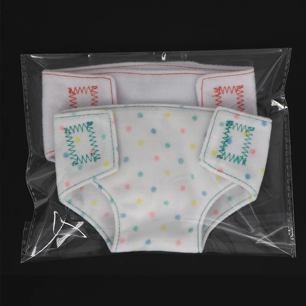 

4 Pcs Mini Cloth Diapers Safe Reusable Toy Pretend Panties Dress Up Accessories Underwear For Kids Play Dolls Accessories