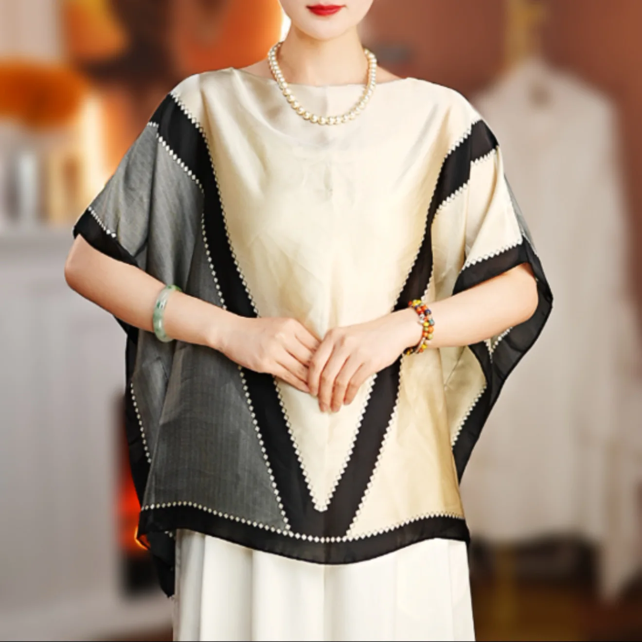 Summer Poncho air-conditioned room, versatile sunscreen cape fashionable pullover short sunscreen shawl women Cloak P2