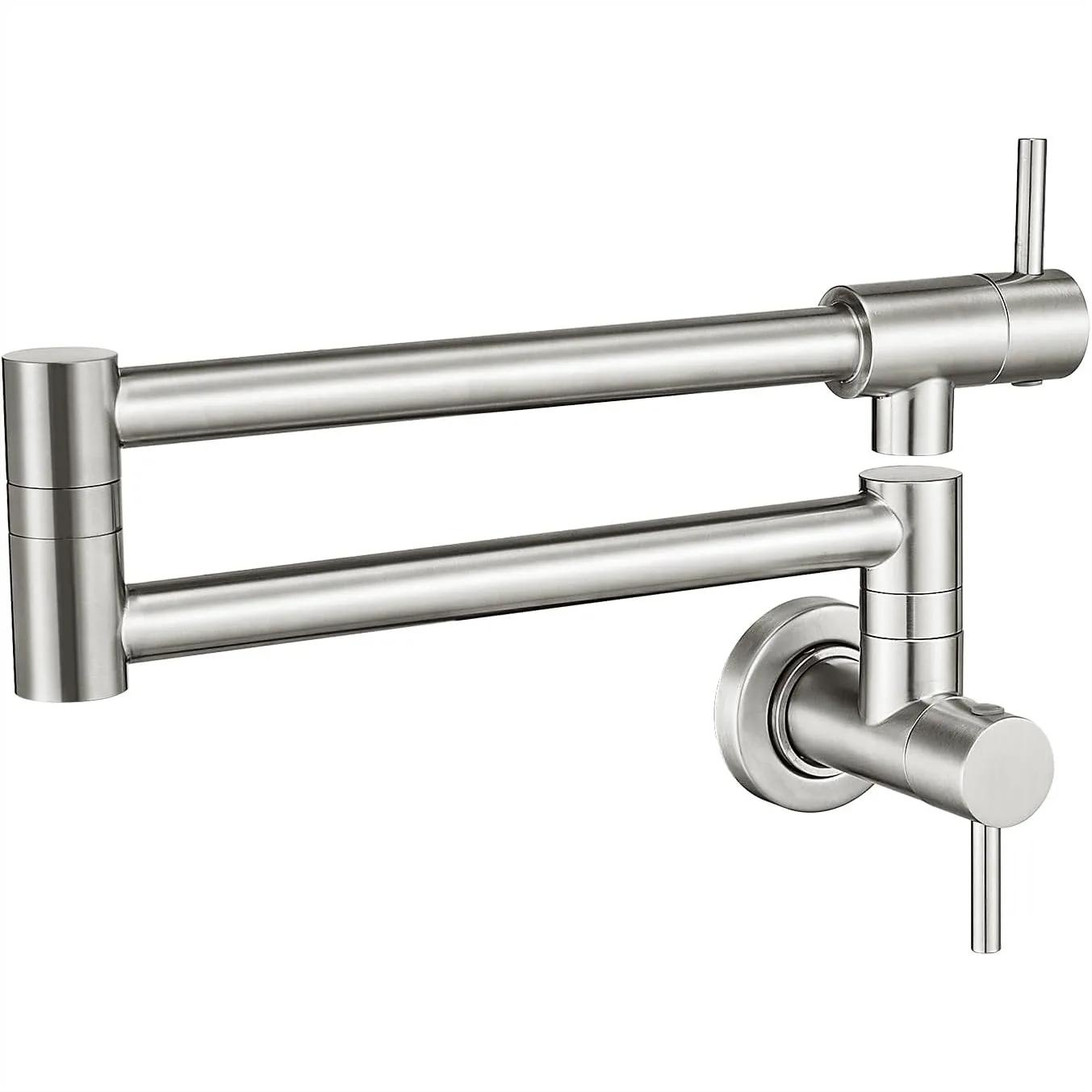 

Pot Filler Faucet Brushed Nickel Wall Mount for Stove 24.2" Reach High Flow