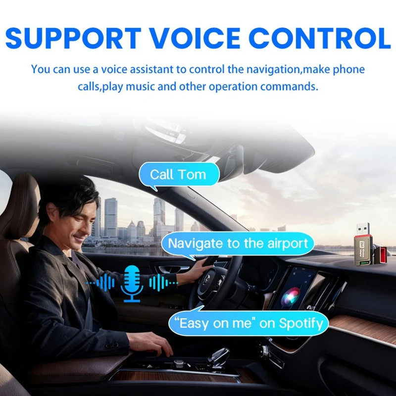 Super Sale 2-in-1 Wireless CarPlay Adapter Convert Wired CarPlay to Wireless Support CarPlay Android Auto Plug and Play A