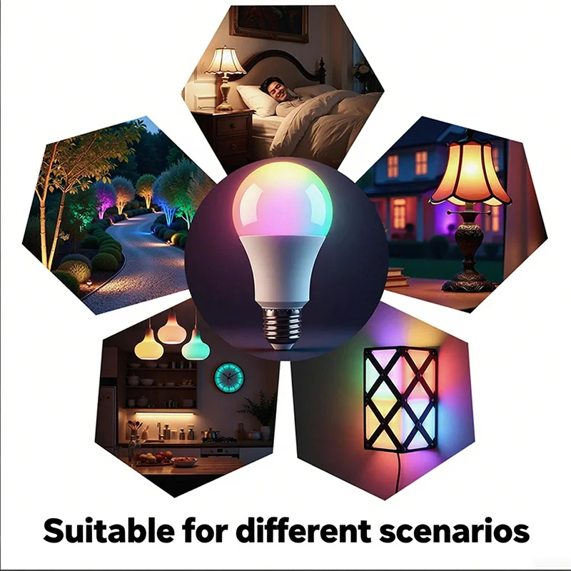 Tuya Smart WiFi Bluetooth LED لمبة أضواء مع توقيت التحكم الصوتي عبر Alexa Google Assistant Smart Life APP Group E27 15W #3