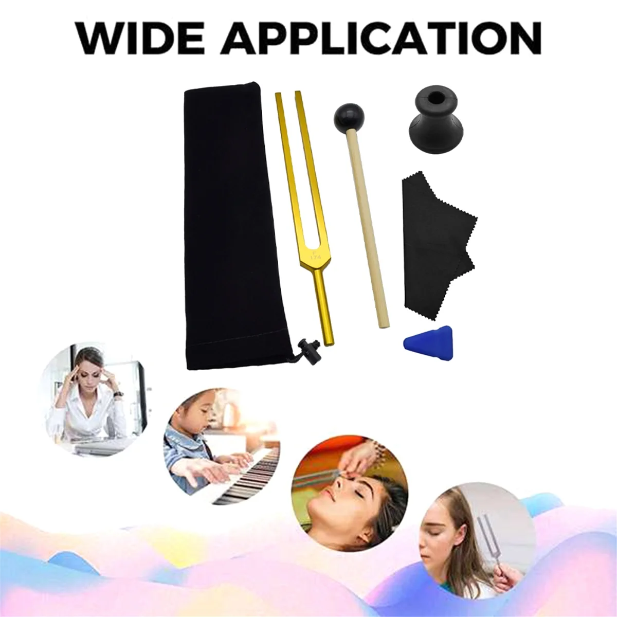 Imagem -05 - Tuning Fork Conjunto para Curar Chakra Terapia do Som Manter o Corpo Mente e Espírito Harmonia Perfeita f 174 hz