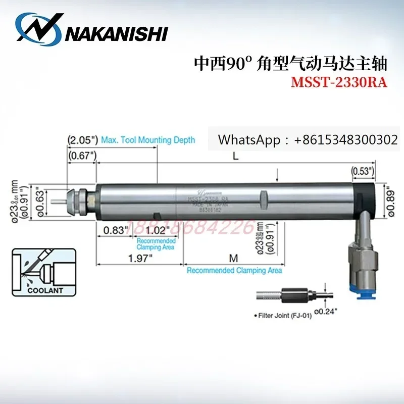 

Authentic NSK NakaniSHI High Speed Pneumatic Motor Spindle MSST-2330R 2308R 2302RA