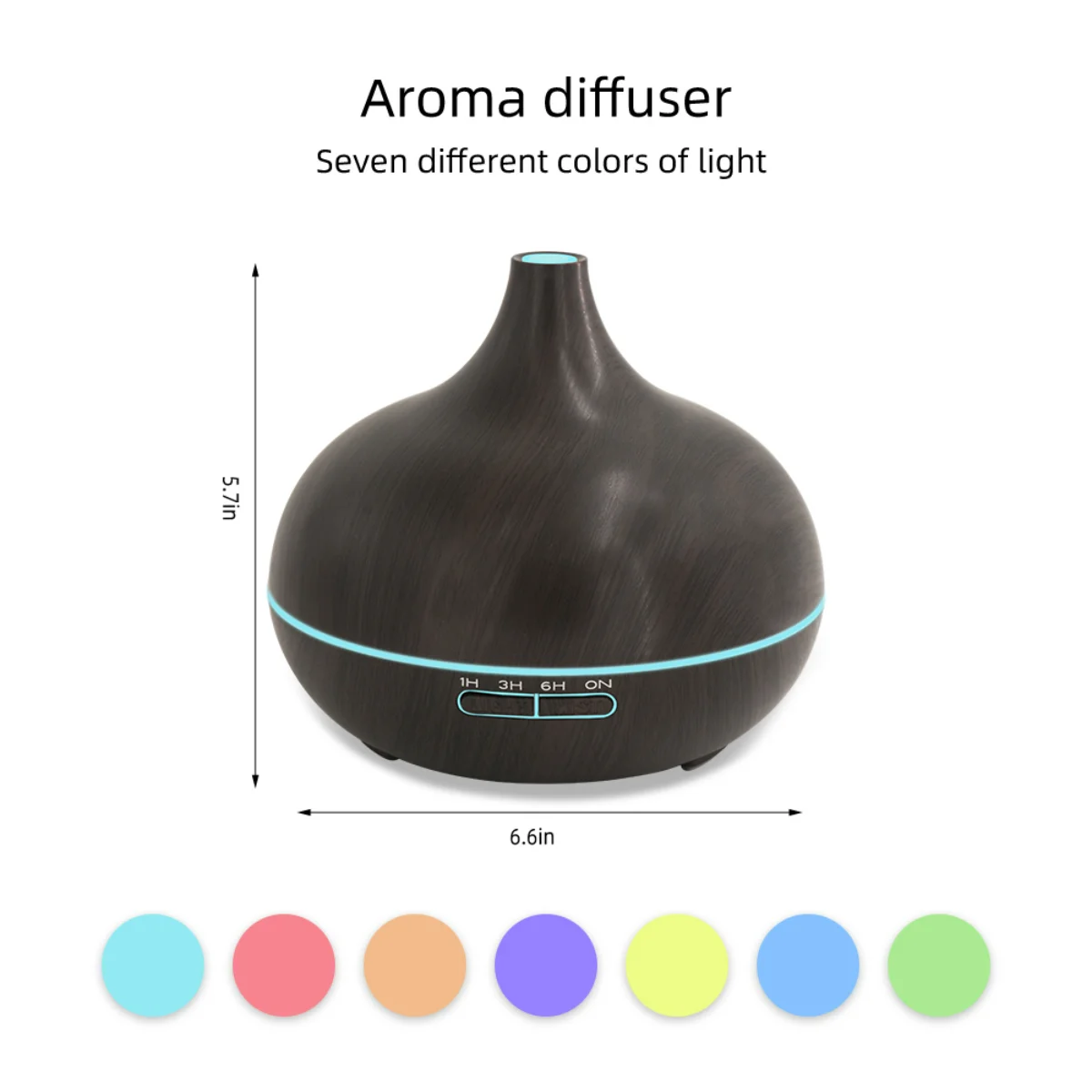 550ml Wood Grain Diffuser  The Ultimate Aromatherapy Experience with Ultrasonic Mist, Remote Control, 7 Color LED & 6 Oils for M
