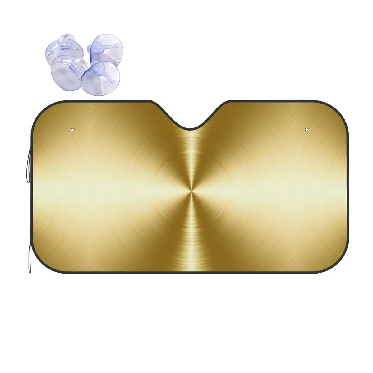 

Brushed Gold Radial Metal Sunshade Windscreen Car Front Windshield Window Sun Visor Accessories Covers