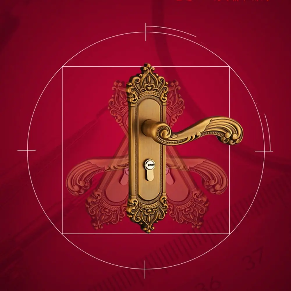 

Набор замков для дверных ручек в европейском стиле, противоугонный винтажный замок безопасности, простая установка с 3 ключами, внутренние дверные ручки для спальни