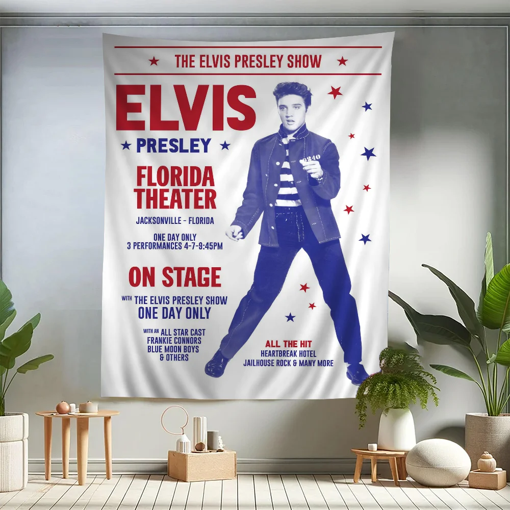 Elvis Presley Cartoon Tapestry For Living Room Home Dorm Decor INS Home Decor