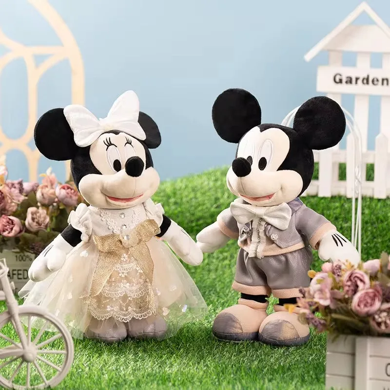 Disney Mickey and Minnie cute plush doll wedding dress style couple engagement wedding decoration ornaments as gifts for friends