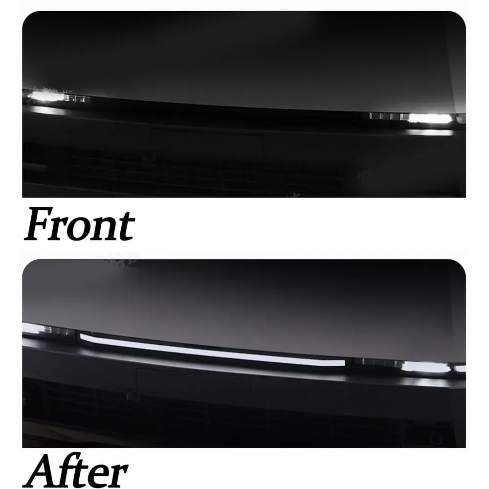 【Tariffs Free】 For 2024 2025 Tesla Cybertruck front Bumper Upper bar star chain through LED light Daytime Running Lamp Upper mod
