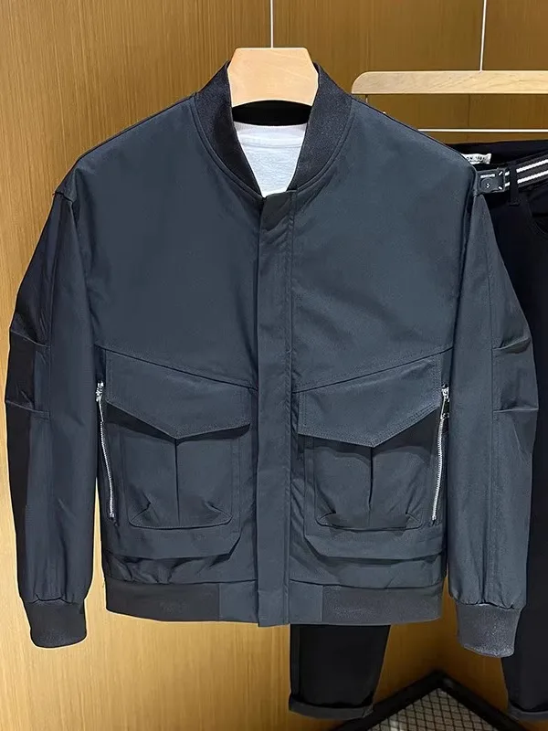 

High-End Casual Baseball Jacket Men's Spring Autumn Versatile Color Simple High-End Feeling Pilot Short Coat