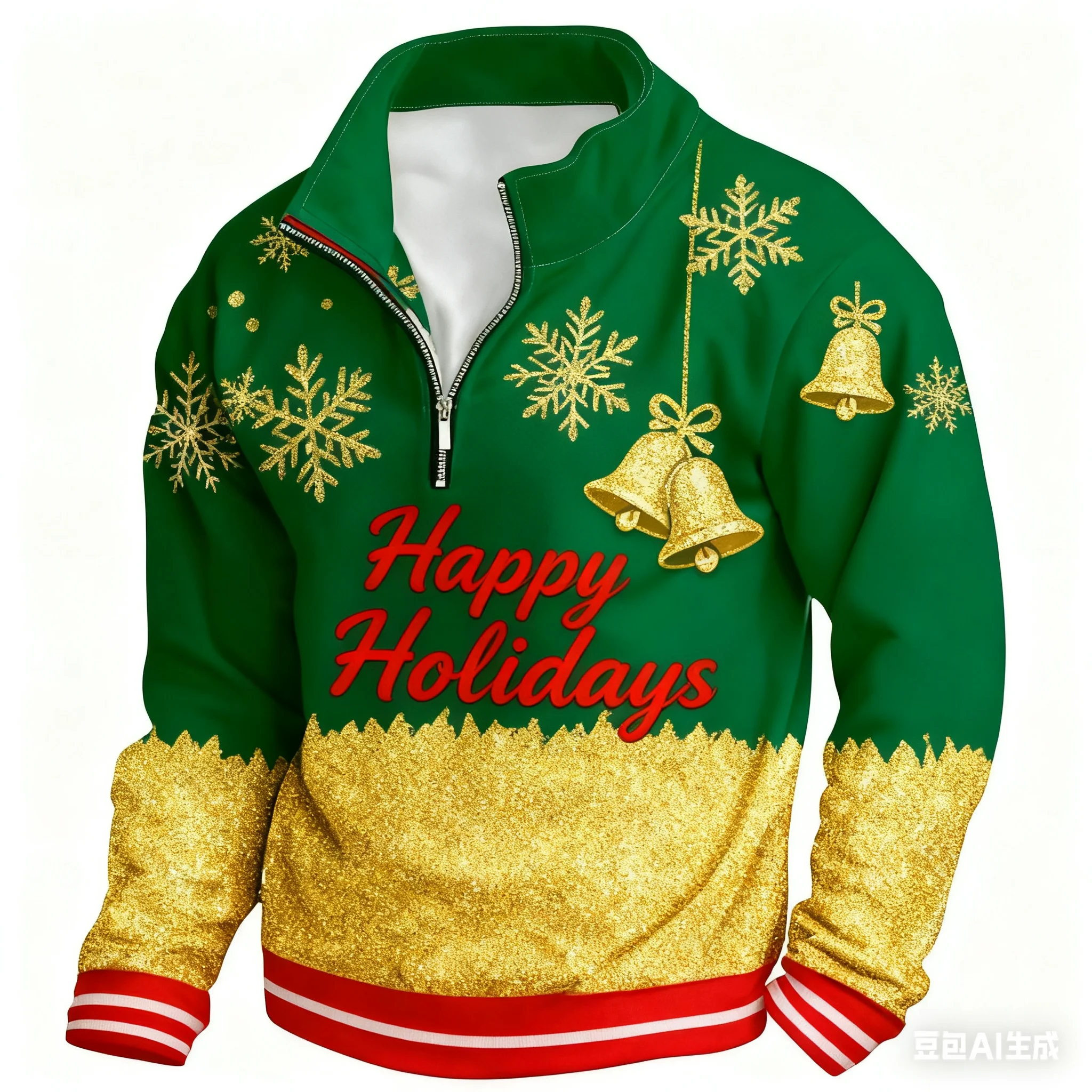 

Merry Christmas Autumn Winter Casual Loose Hoodies Half Zip Long Sleeve Sweatshirts Fashion Stand Collar X'mas Top Men's Clothes