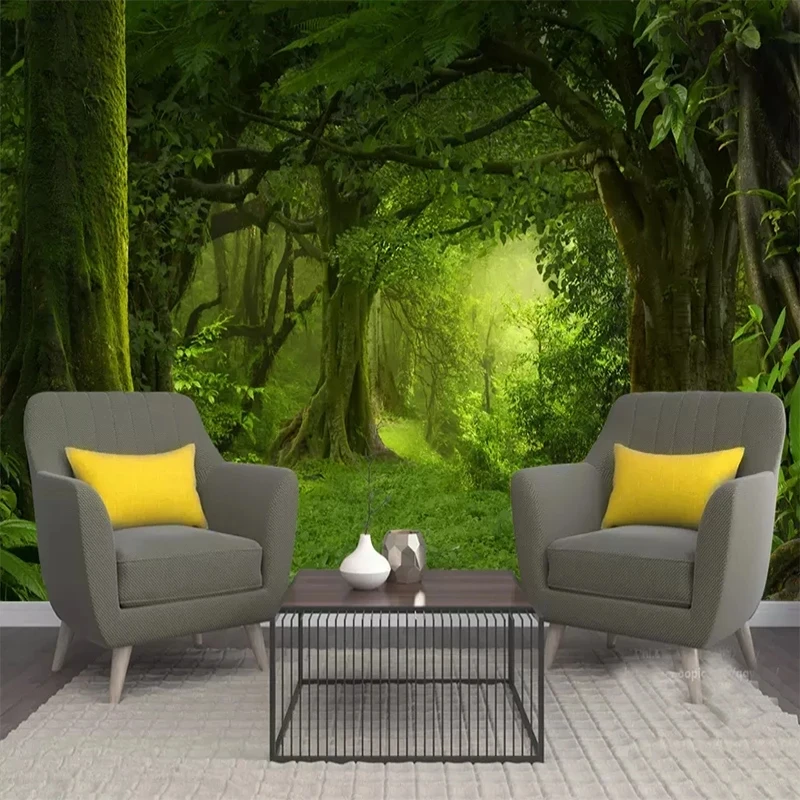 Customized 3D Mysterious green Woods Meadow Mural Photo Wallpaper Cafe forest Living room TV background wall bedroom restaurant