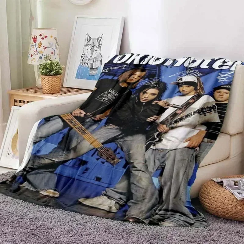 Tokio Hotel band Retro printed blanket warm blanket flannel soft and comfortable blanket home travel bedding birthday gift