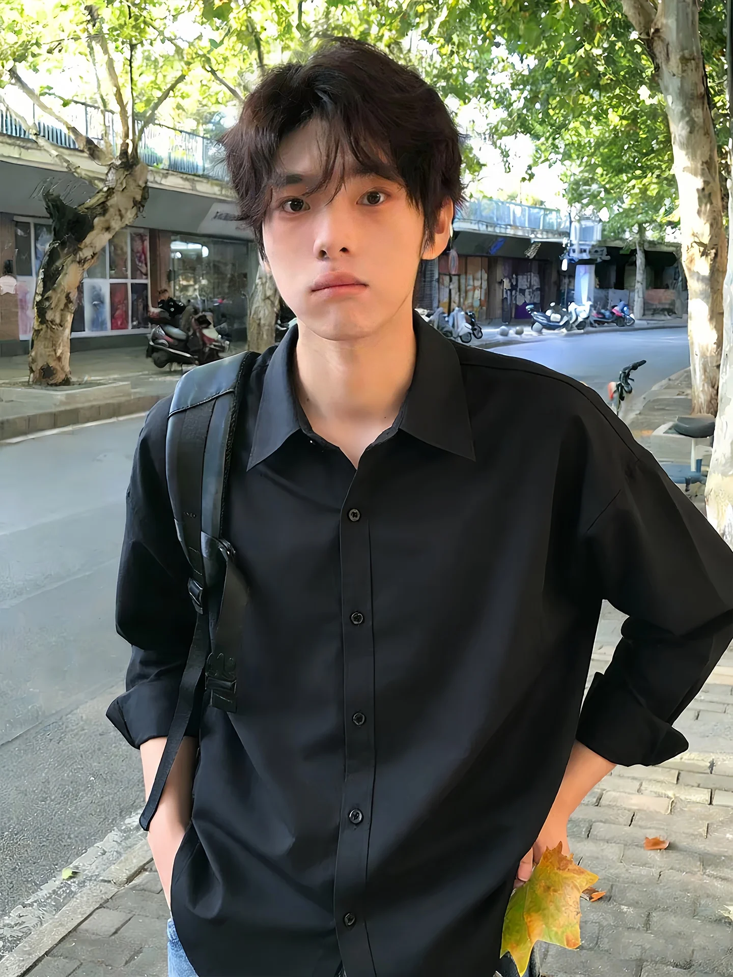 

Naples Bla Long Sve Men's irt Cleanfit Premium Casual Sle Inner Wear Dapper Suit irt Polyester Spandex Blend Winte...