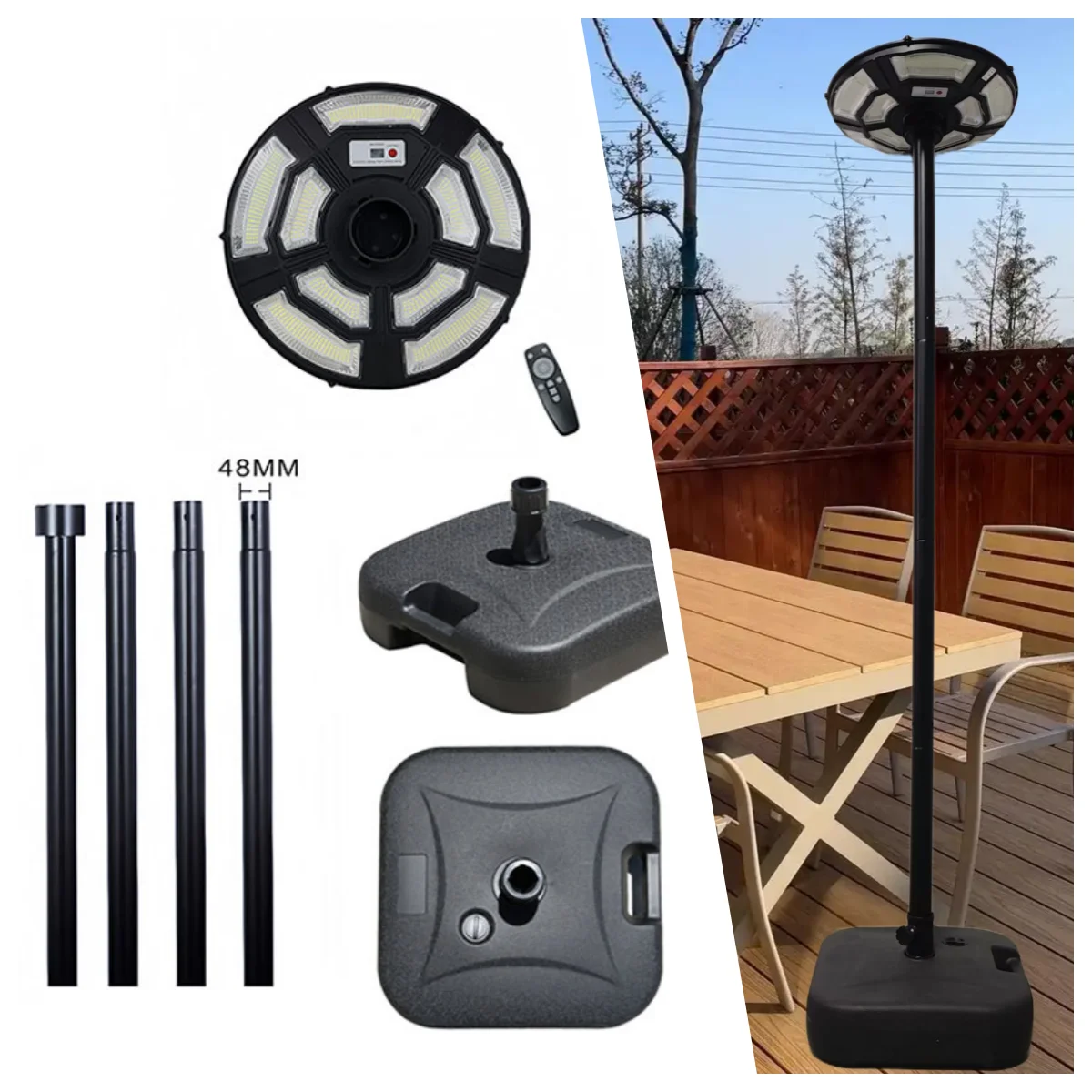 Solar Lamp Post Light with 78
