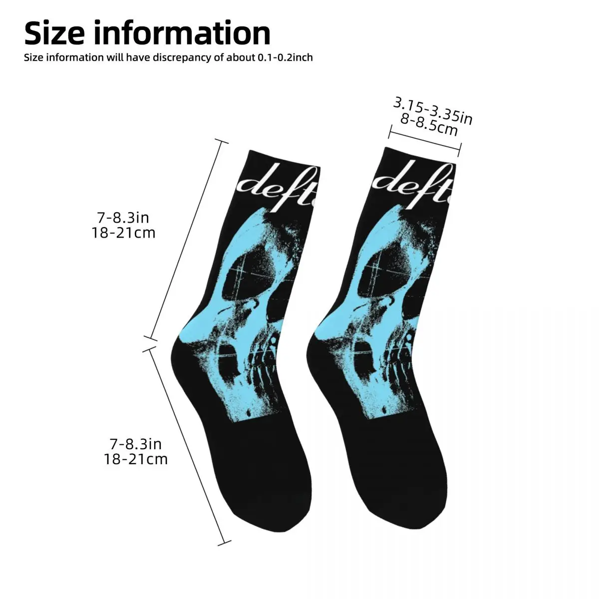 Men Retro Deftones Metal Band Tour Socks Soft Funny Happy Skull Horror Socks Harajuku Merch Middle TubeStockings Amazing Gift