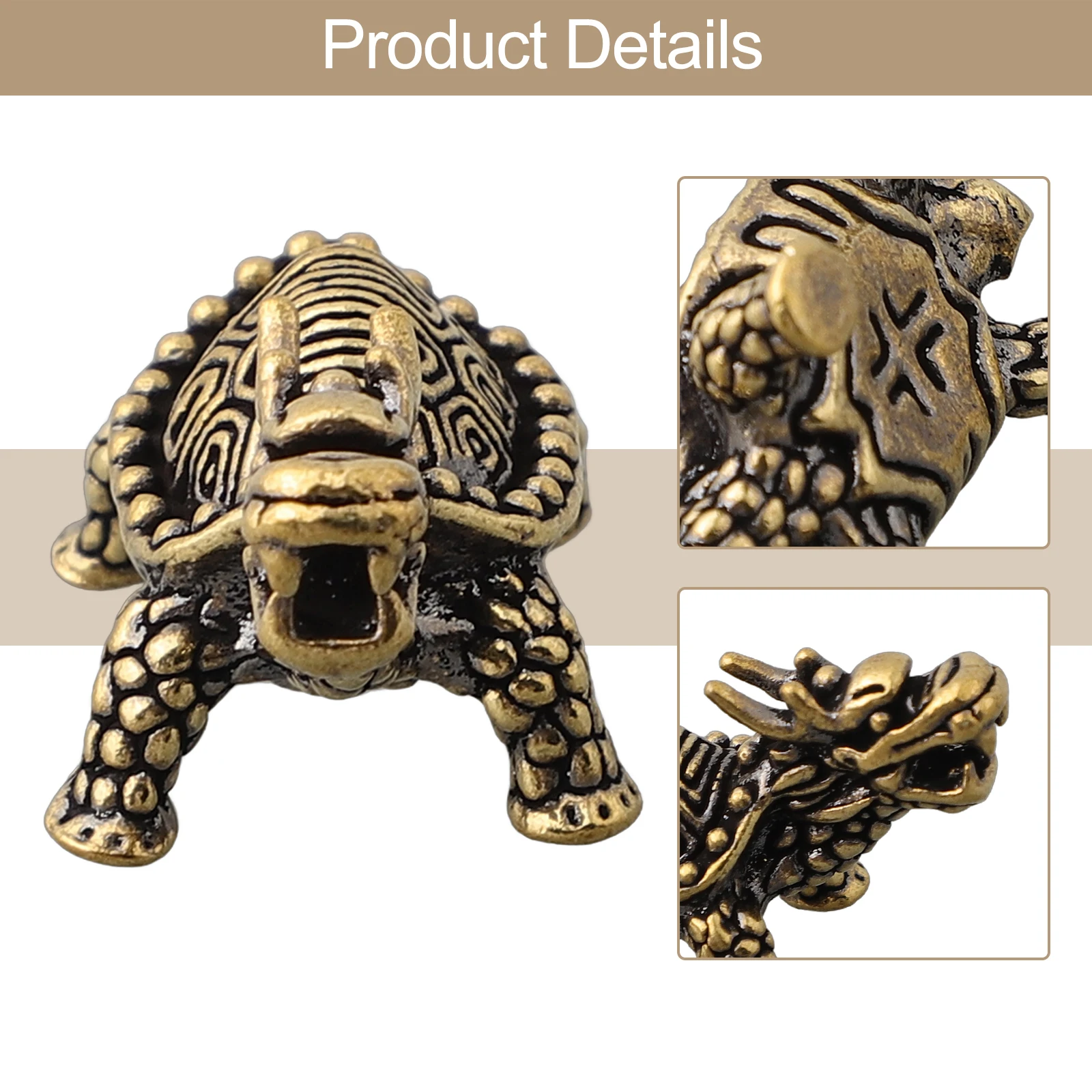 Keyring Dragon Tortoise figurine Ornaments Pendant Brass Crafts Creative Decoration Statue Convenient Practical