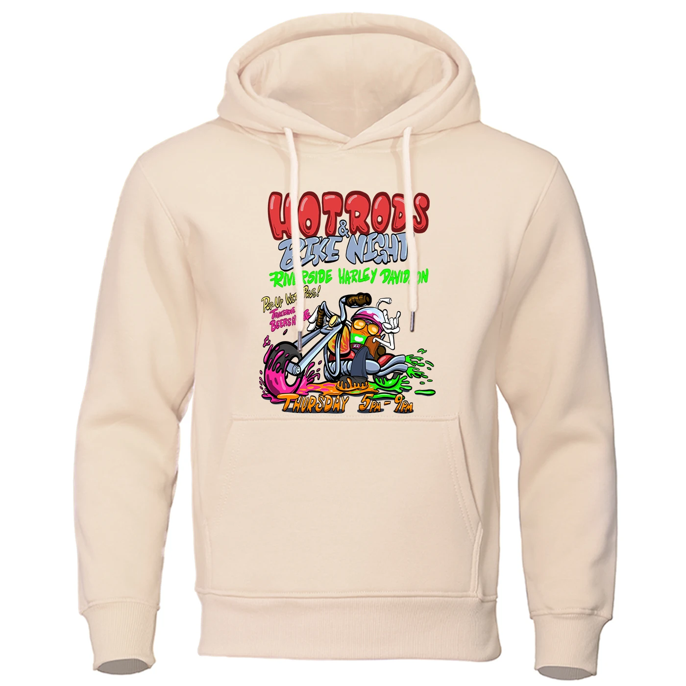 Hot Rods bike&night Print Male Hoody Harajuku S-XXL Sweatshirt Fashion High Quality Hooded Autumn Casual Warm Streetwear