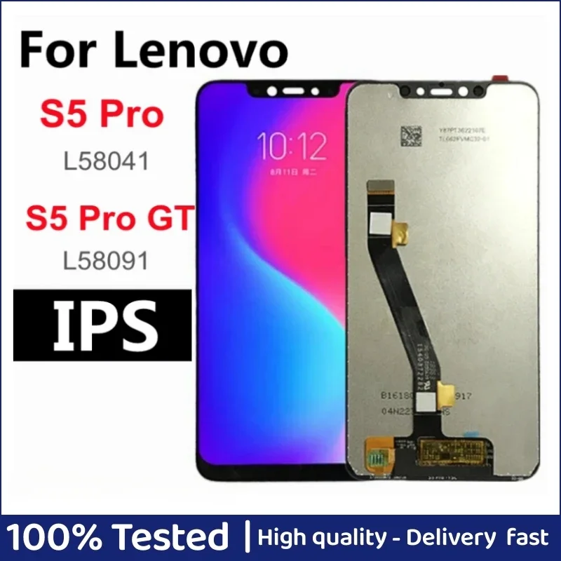 

6.2" For Lenovo S5 Pro L58041 LCD Display Touch Screen Digitizer Glass Panel Assembly for Lenovo S5pro GT L58091 lcd