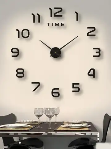 Large 3D DIY Wall Clock Giant Acrylic Mirror Clocks Frameless Big Horloge Home Decoration for Living Room Bedroom Wall Decor