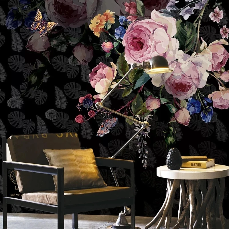 Customized Mural Wallpaper 3D Retro Flower Rose Bedroom Romantic Home Decor Living room sofa TV background wall restaurant Hotel
