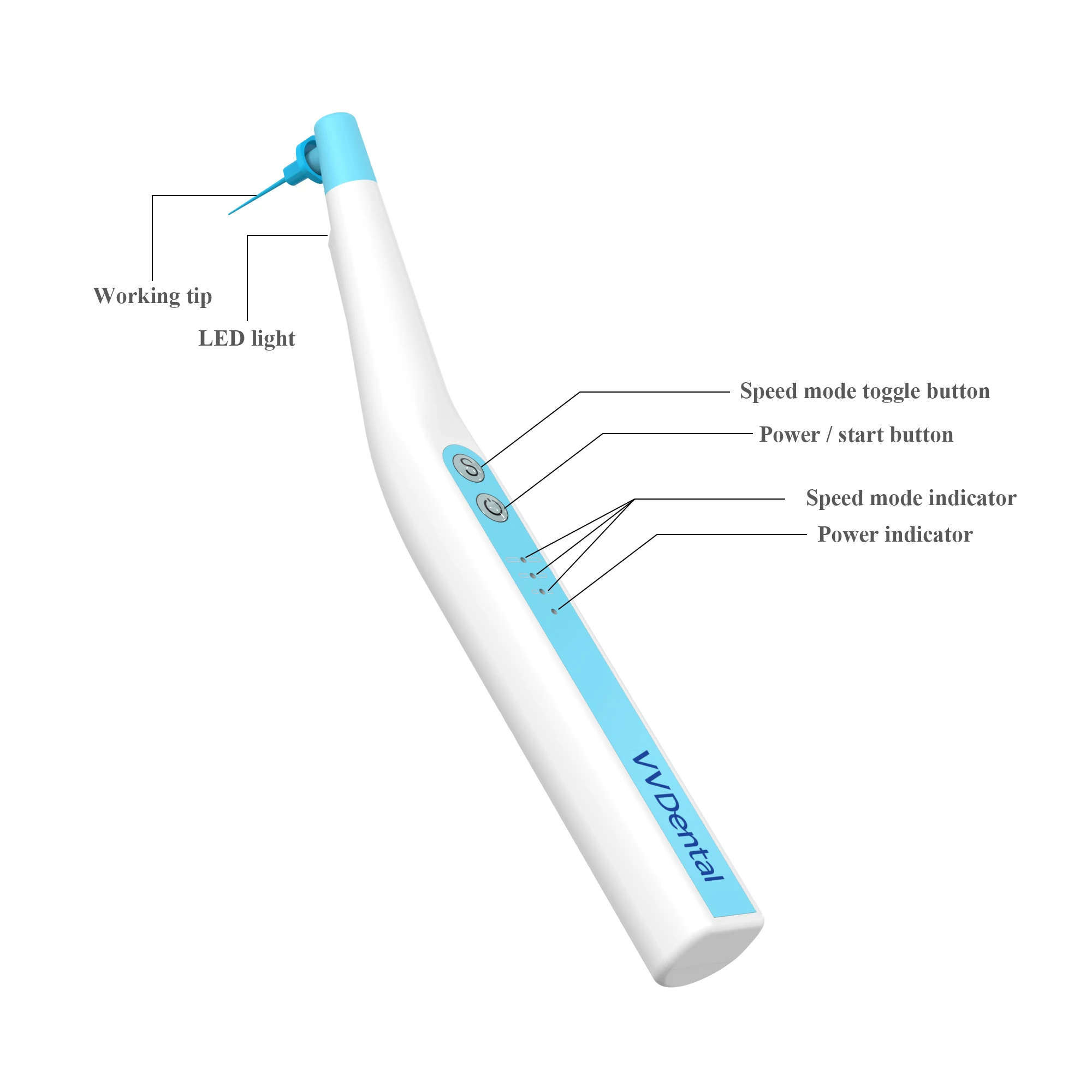 Irrigador sónico de Canal radicular Dental, activador Endo LED con 60 puntas de piezas, archivo Endomotor para limpieza endodóntica, irrigación de