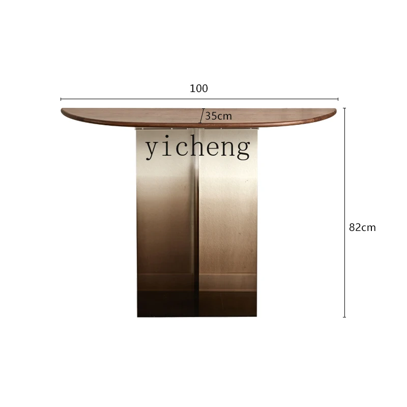 

Yy Black Walnut Simple Console Tables Gradient Acrylic Semicircle Suspension a Long Narrow Table