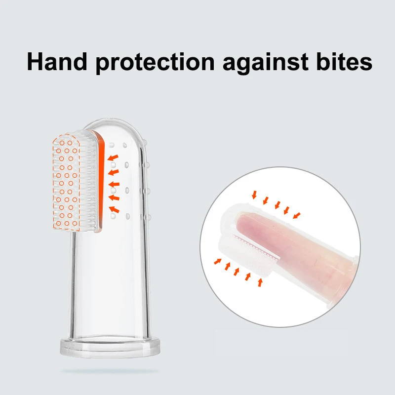 

Силиконовые зубные щетки для кошек и собак в форме напальчников удобны для чистки зубов питомцев и подходят для...