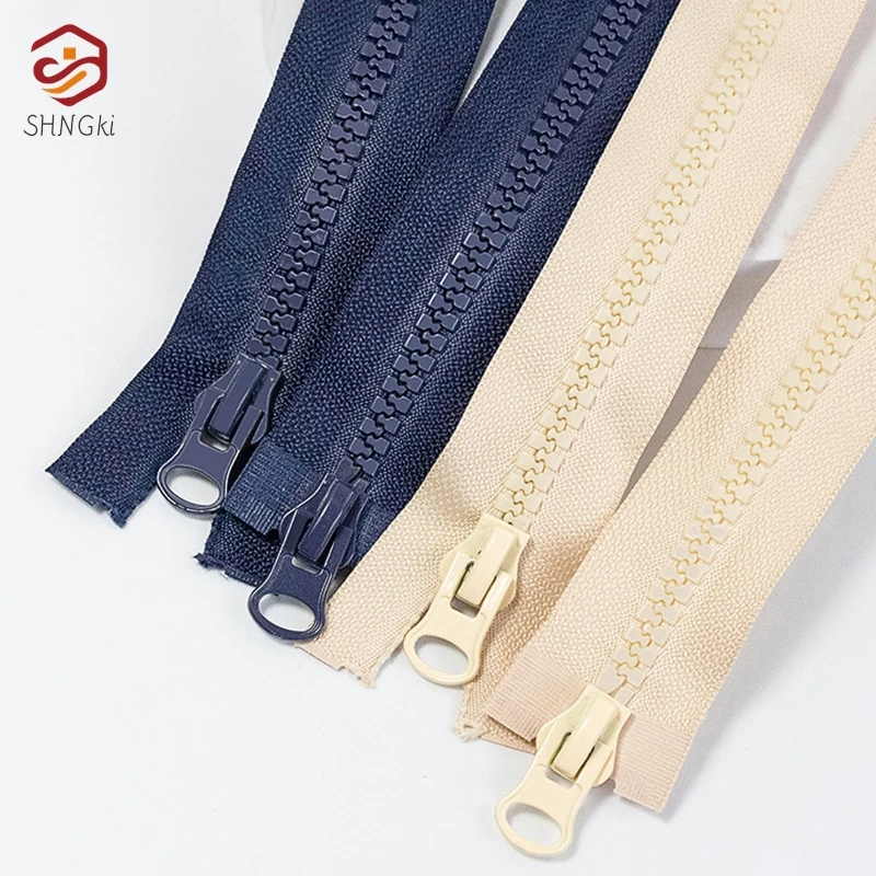 1pc 60/80cm Resin Zipper Open-end Single/double Sliders Zippers Two-way Jacket Coat Long Zip Diy Bag Garment Sewing Accessories