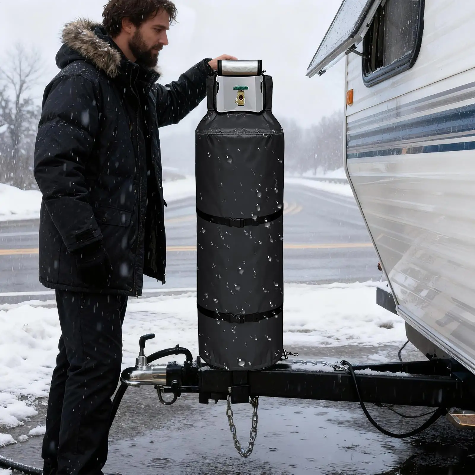 

Insulated Propane Tank Cover 100lb Gas Can Insulated Protection Dustproof Propane Tank Cover For Outdoor Camping Barbecue