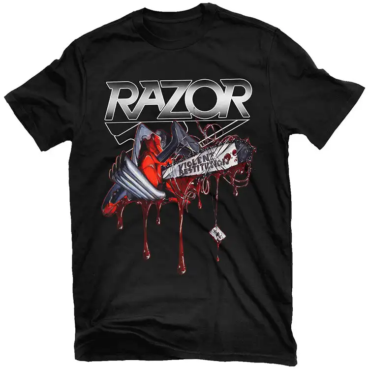 Cycle of Contempt Razor Rock Band Graphic Tee 100% Cotton Round Neck Casual Unisex T-shirt Summer Top
