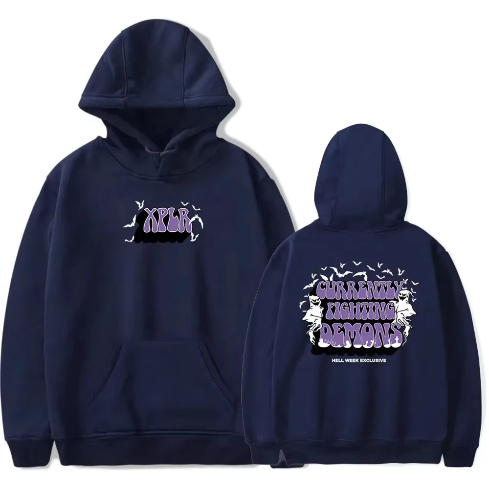 XPLR Sam und Colby Hell Week Fighting Demons HW Halloween Merch Hoodies Unisex Kapuzenpullover Freizeitkleidung – Detail 12