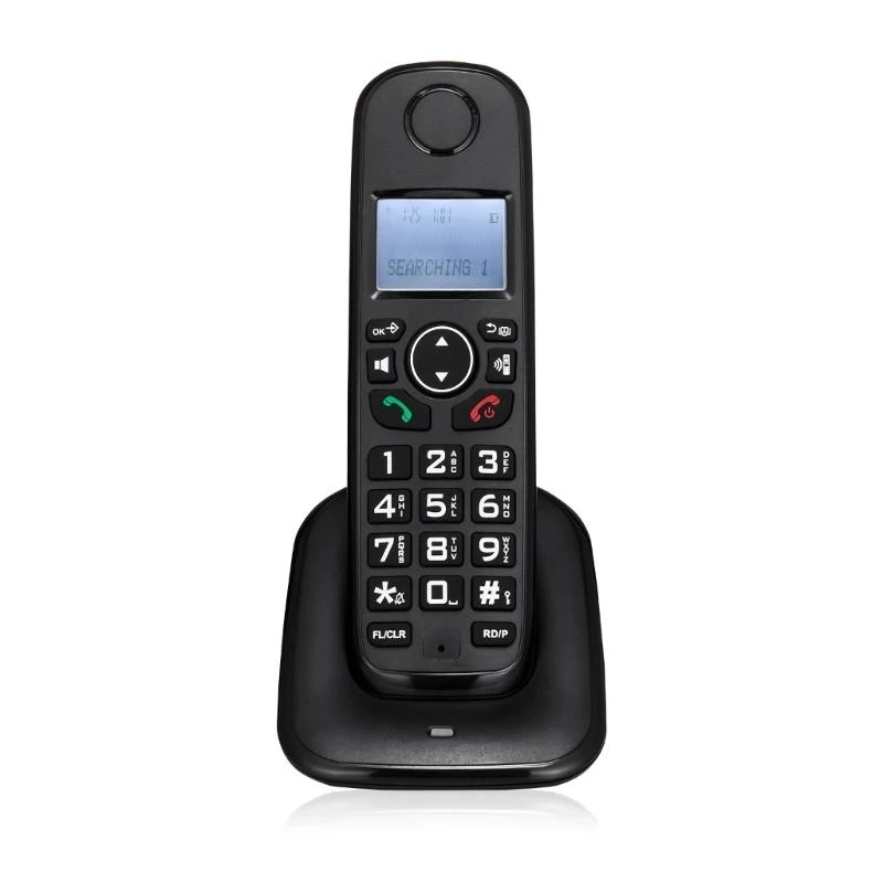 D1001 Fixed Landline Wireless Telephone Stylish with Multi Languages Caller Display Backlit and Number Storage E65A