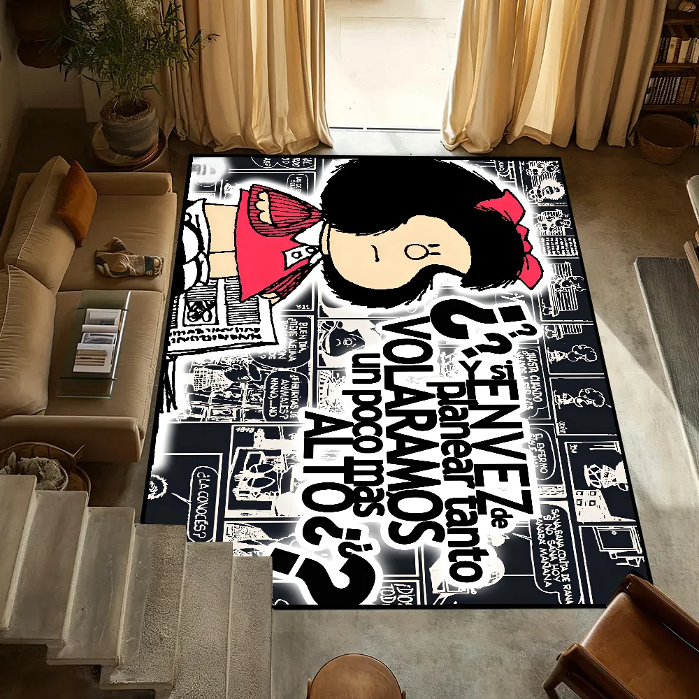 

Cartoon Cute M-Mafalda small Bedside Kitchen Bath Living Home House Bedroom Floor Mat Doormat Large Carpet Rug Decoration