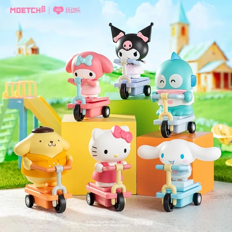 

Sanrio Scooter Series Hello Kitty Melody Culomi Cinnamon Dog Blind Box Ornament Doll Trendy Toy Figure Gifts