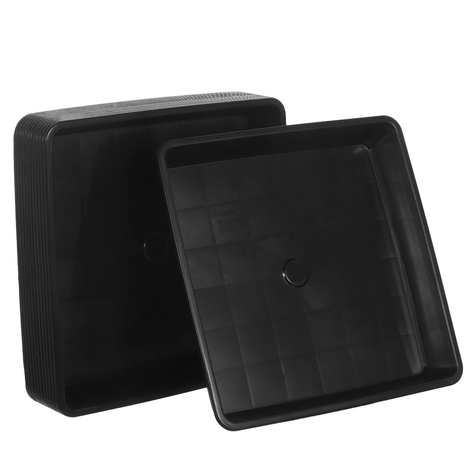 

12pcs Flowerpot Bottom Trays Durable Square Plant Saucers Water Resistant Spill Protection Indoor Outdoor Bonsai Plate Holders